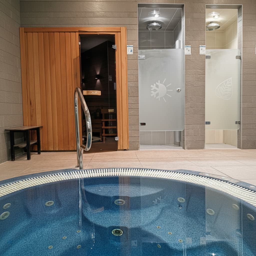 Jacuzzi circular del spa solo adultos del Hotel Acuazul de Peñíscola con hidromasaje
